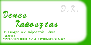 denes kaposztas business card